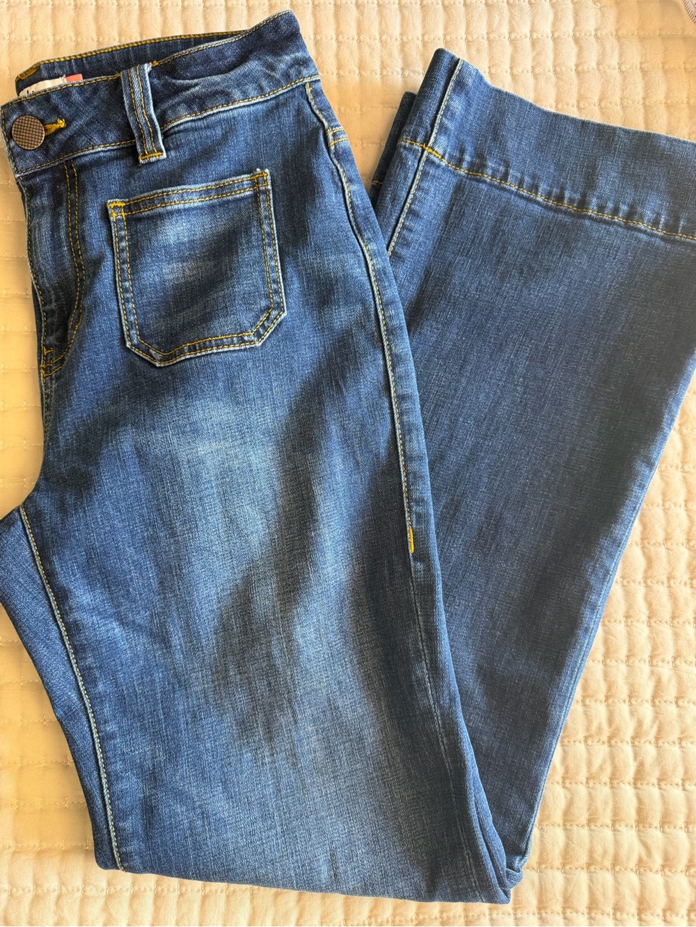 Cabi Patch Pocket Jeans Medium Blue Wash High Rise Straight Leg Denim Size 4 - Picture 10 of 10